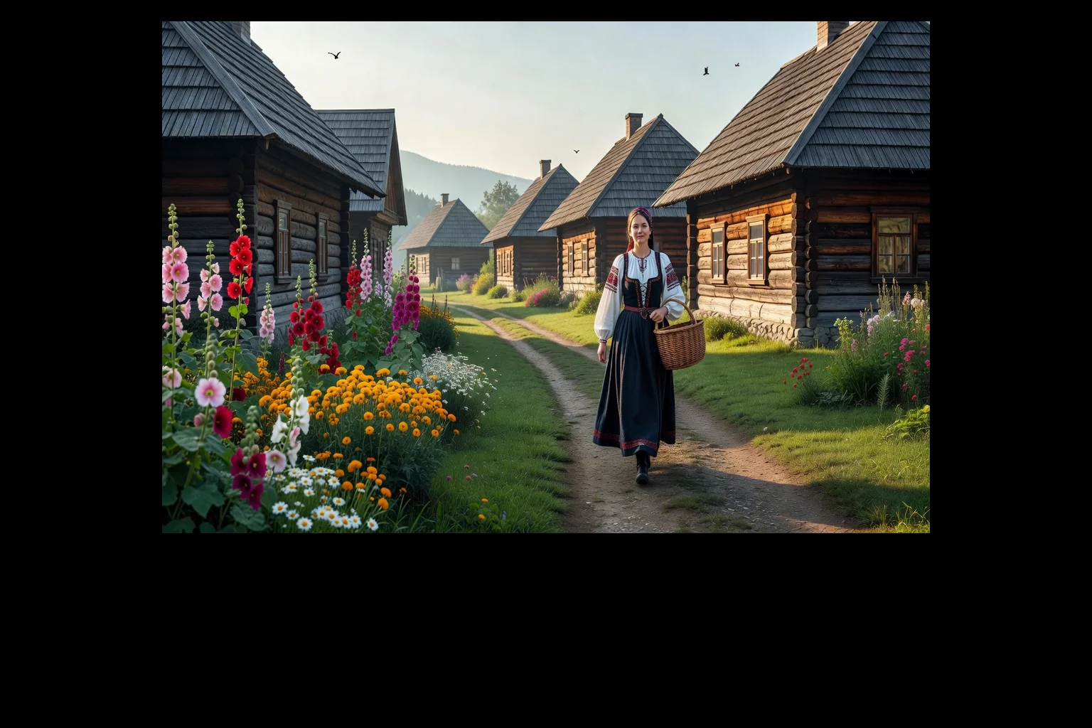 Maisons en rondins traditionnelles du village de Vlkolínec dans les Grandes Fatras
