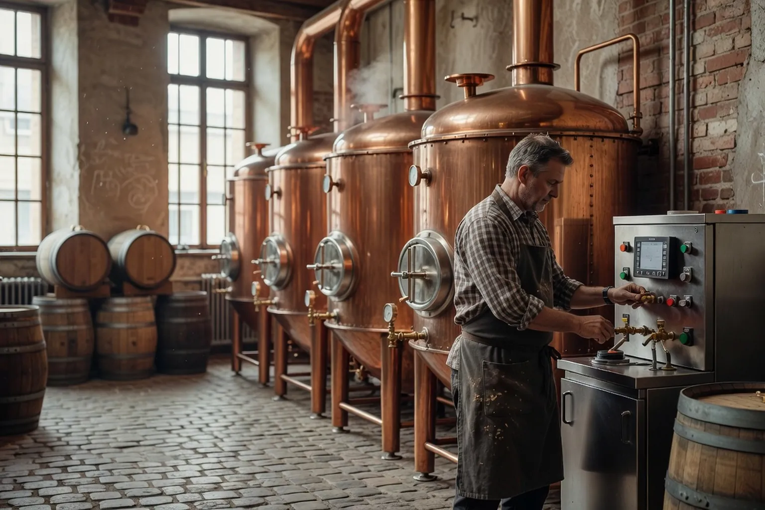 Verres de bière artisanale tchèque servis dans un bar spécialisé de Prague