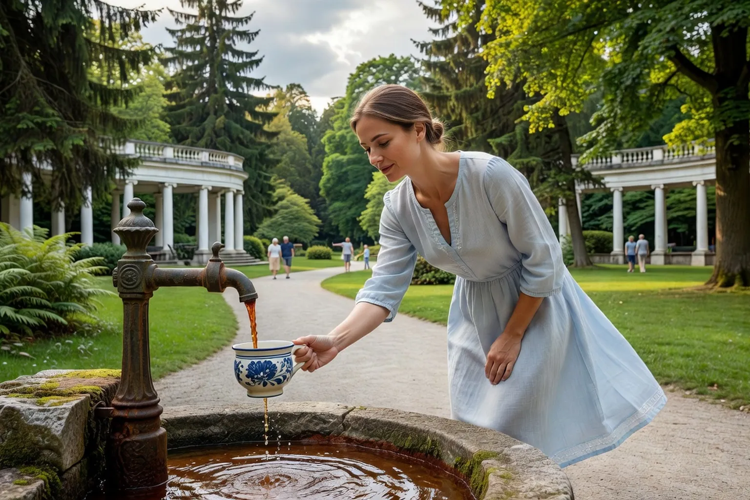 À Františkovy Lázně, les pavillons et les jardins rappellent l’urbanisme planifié des villes d’eaux.